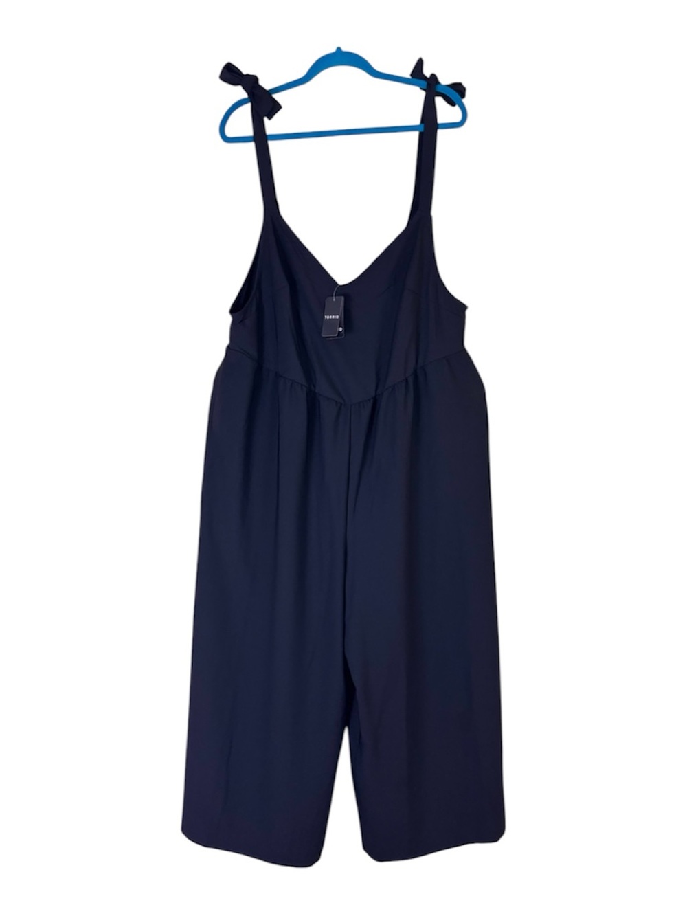 Women’s Soft Tie-Shoulder Wide-Leg Jumpsuit - Picture 3 of 11